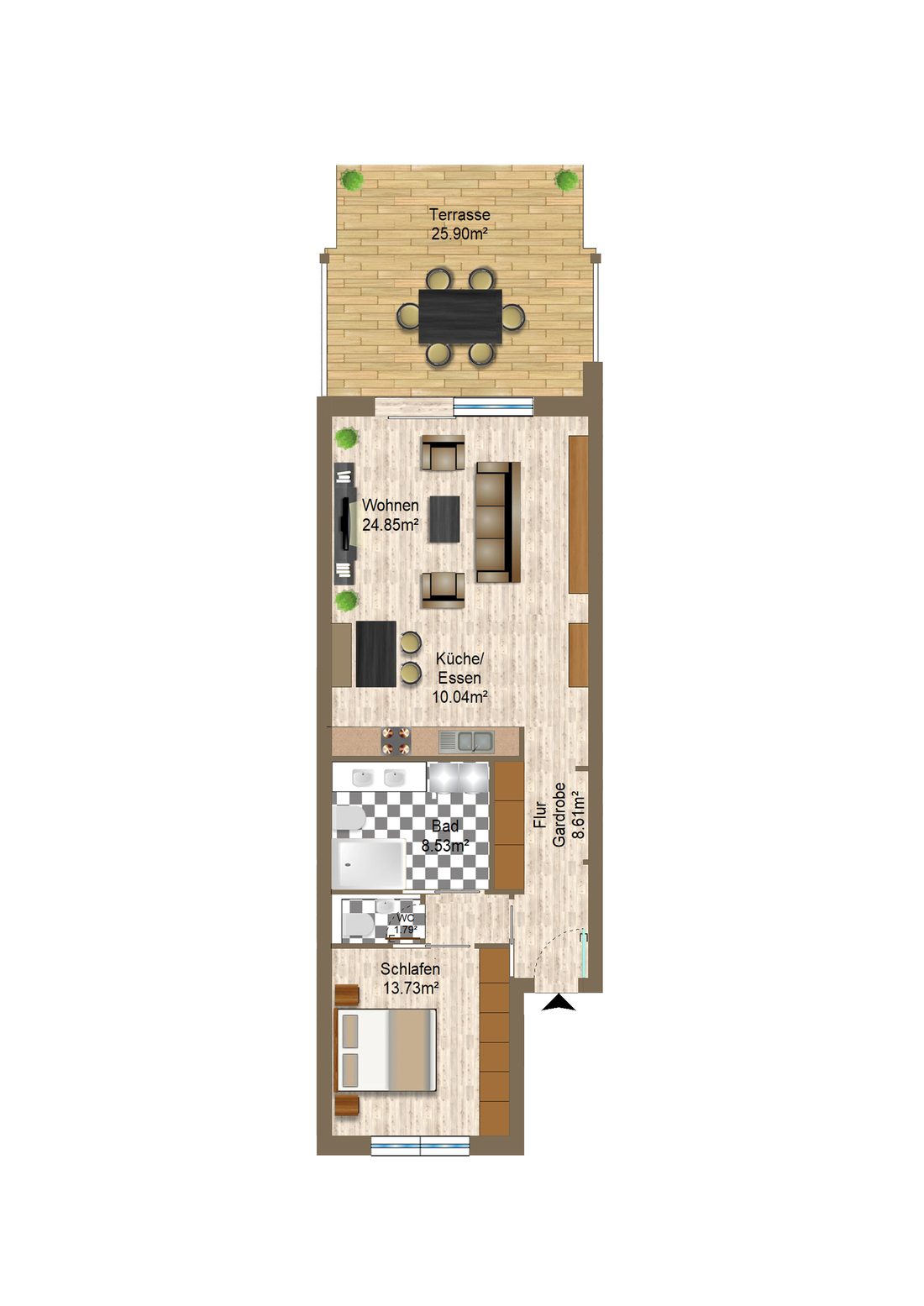 Grundriss 2,5 Zimmer