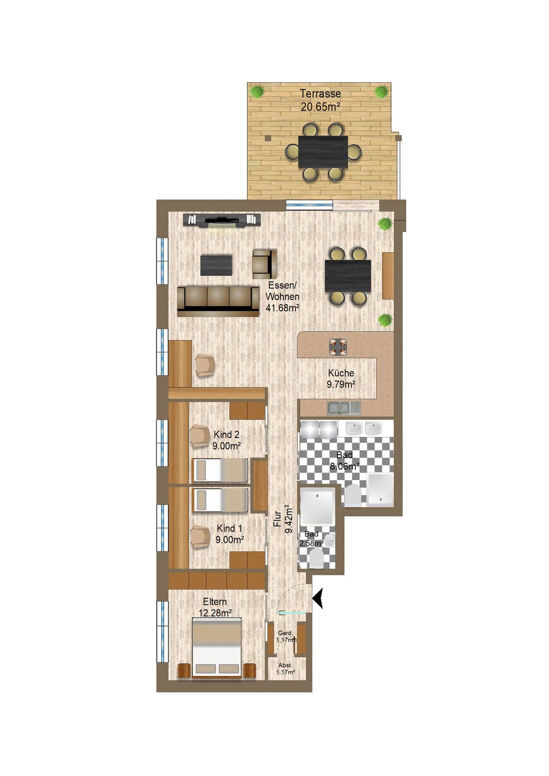 Grundriss 4,5 Zimmer