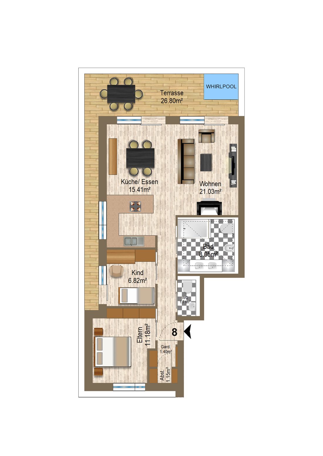 Grundriss Penthouse SIDE