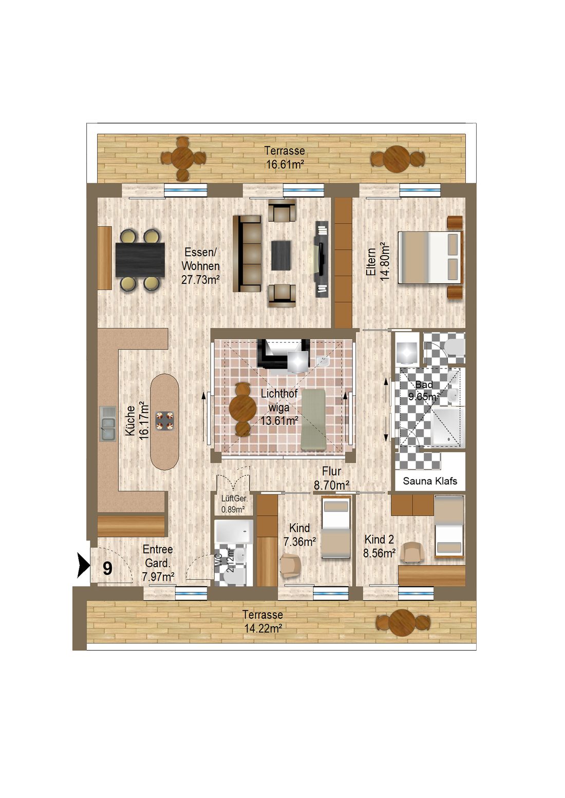 Grundriss Penthouse MID