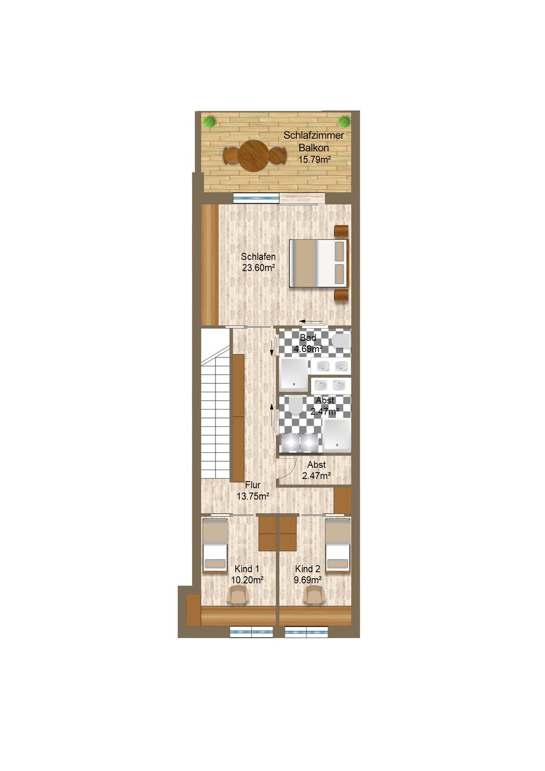Grundriss Maisonette Obergeschoss