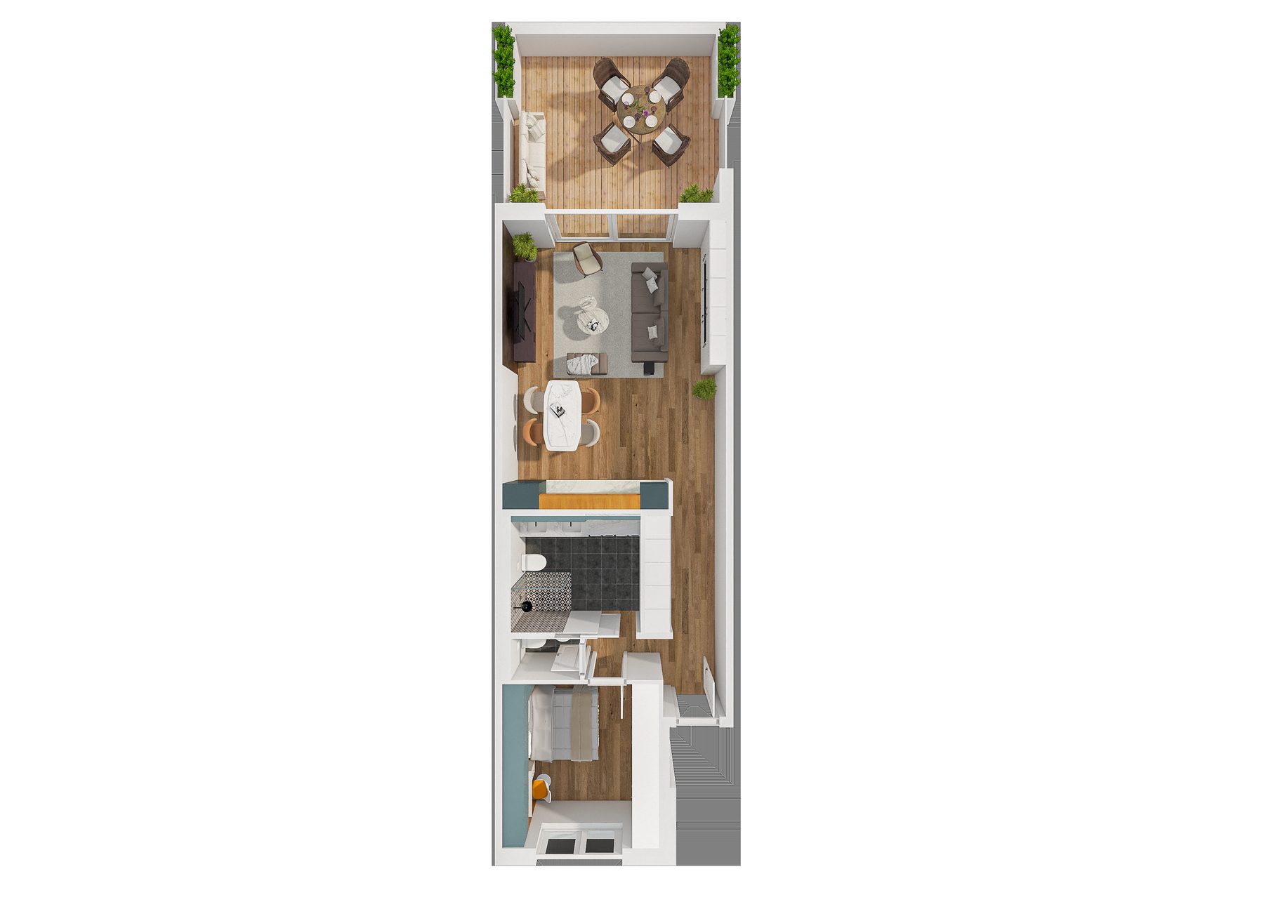 3D Ansicht 2,5 Zimmer