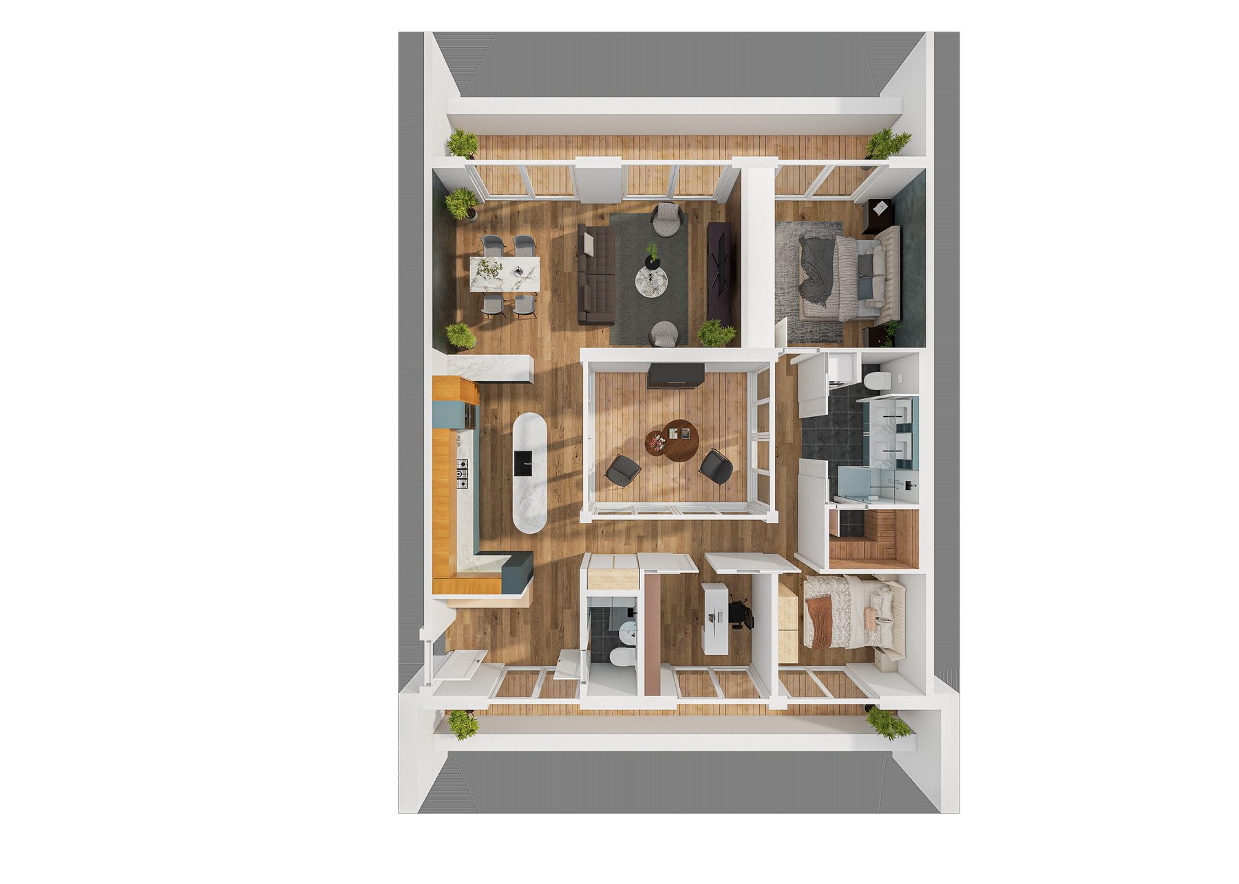 3D Ansicht Penthouse MID