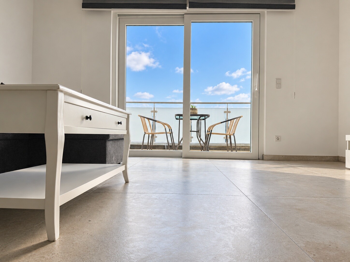 Blick zum Balkon