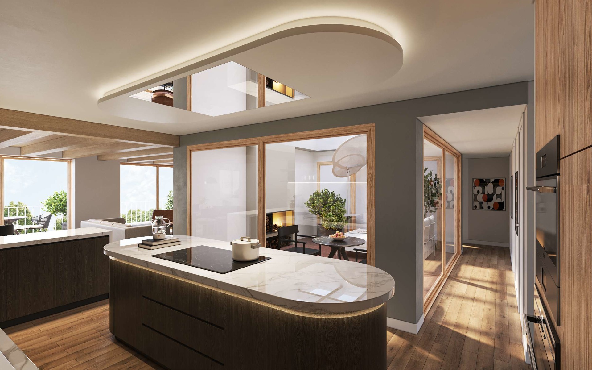 Exklusives Penthouse mit Lichthof, Sauna und Kamin – Haus ELEPHANT